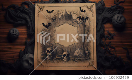 Halloween Old Kraft Paper Mockup Template 106932459