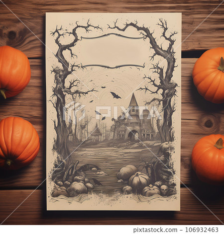 Halloween Old Kraft Paper Mockup Template Halloween Old Kraft Paper Mockup Template 106932463