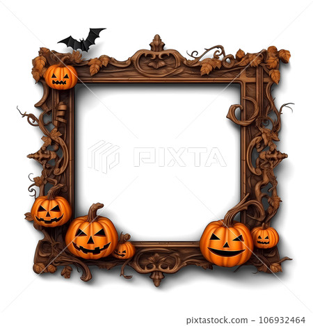Halloween Scary Frame with Pumpkins Halloween Scary Frame with Pumpkins 106932464