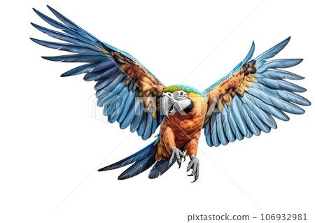 macaw parrot spreading wings macaw parrot spreading wings 106932981