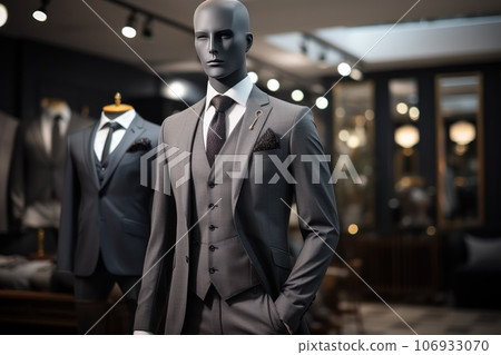 Tailor shop suit hanging on shirt fitting mannequin, Generate with Ai 106933070