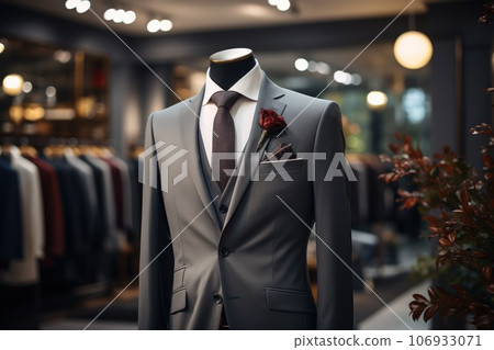 Tailor shop suit hanging on shirt fitting mannequin, Generate with Ai 106933071