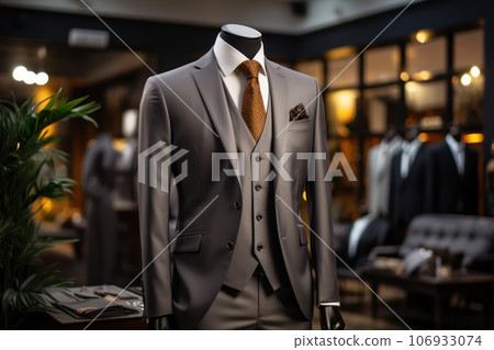 Tailor shop suit hanging on shirt fitting mannequin, Generate with Ai 106933074
