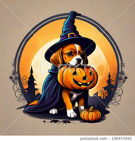 萬聖節南瓜和狗-006 106933092