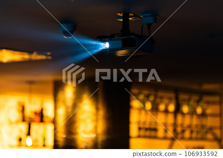 Movie projector in a cafe 106933592