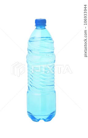 Blue plastic water bottle isolated on white background Blue plastic water bottle isolated on white background 106933944