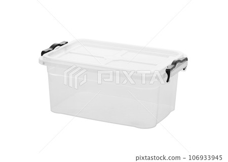 Plastic food container isolated on white background 106933945