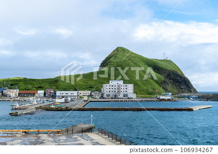 從船上眺望利尻島鴛泊港和佩希岬 從船上眺望利尻島鴛泊港和佩希岬 106934267
