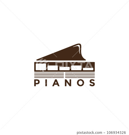 Vector minimalist harmony piano musicality logo design 106934326