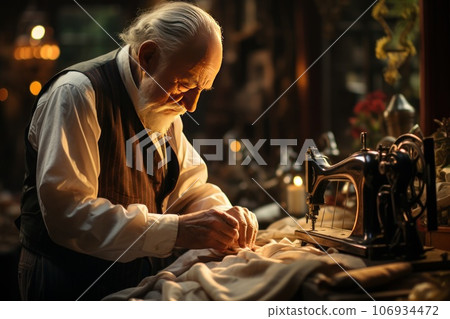 A Elder Man owner working in Tailor shop, Generate with Ai A Elder Man owner working in Tailor shop, Generate with Ai 106934472