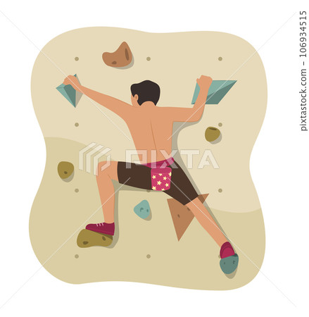 Athlete Man Exercise with Sport Climbing Concept Illustration 106934515