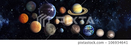 Earth and galaxy. Multicolor outer space. Elements of this image furnished by NASA. Earth and galaxy. Multicolor outer space. Elements of this image furnished by NASA. 106934641