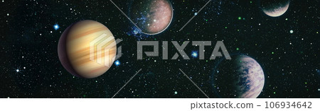 Planet earth and star over milky way background,Blue planet for wallpaper. Green planet or Globe on galaxy. Elements of this image furnished by NASA 106934642