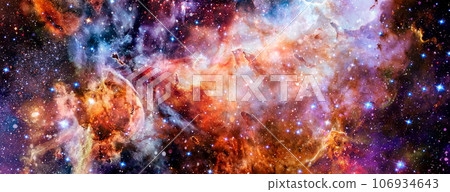 Multicolor outer space. Star field and nebula in deep space many light years far from planet Earth. Elements of this image furnished by NASA. 106934643
