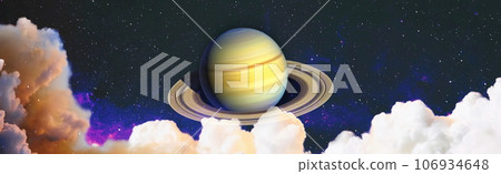 Planet earth and star over milky way background,Blue planet for wallpaper. Green planet or Globe on galaxy. Elements of this image furnished by NASA 106934648