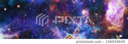 Colorful cosmos with stardust and milky way. Magic color galaxy. Infinite universe and starry night.Elements of this image furnished by NASA 106934649