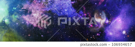 Magic color galaxy. Infinite universe and starry night. Bright Star Nebula. Distant galaxy. Abstract image. Elements of this image furnished by NASA. 106934657