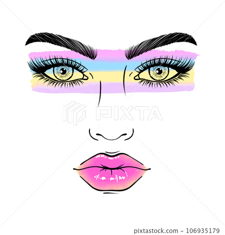 Sketch of a female face Sketch of a female face 106935179