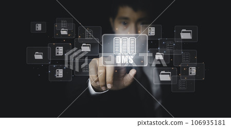 Document Management System (DMS), Businessman access business connection online documentation. Document Management System (DMS), Businessman access business connection online documentation. 106935181