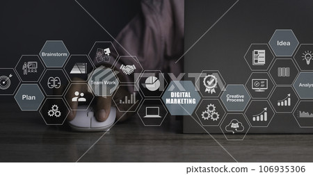 Action Plan business strategy Digital Marketing by computer laptop. Action Plan business strategy Digital Marketing by computer laptop. 106935306