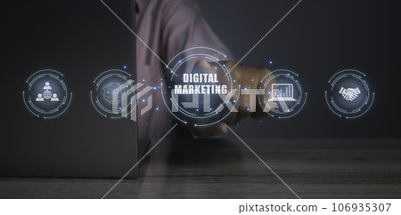 Action Plan business strategy Digital Marketing by computer laptop. Action Plan business strategy Digital Marketing by computer laptop. 106935307