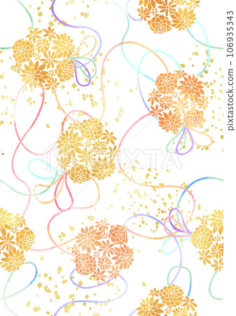 Japanese pattern wallpaper Kusudama pattern 106935343