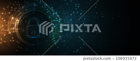 internet digital security technology concept for business background. Lock on circuit board internet digital security technology concept for business background. Lock on circuit board 106935872