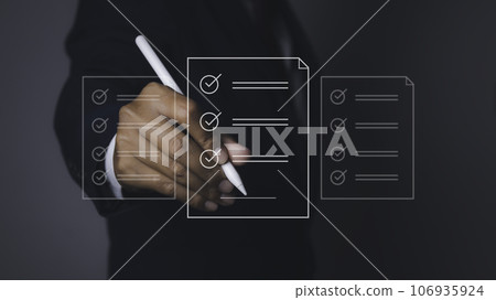 Electronic signature and paperless office concept. Electronic signature and paperless office concept. 106935924
