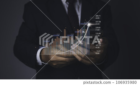 stock market graph with businessman financial profit stock market development. stock market graph with businessman financial profit stock market development. 106935980