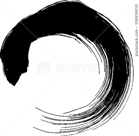 Ink circle decoration Japanese style design illustration material Ink circle decoration Japanese style design illustration material 106936058