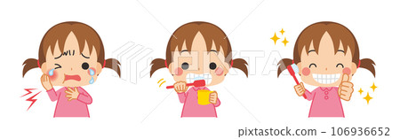 Dental health and cute little girl set variation illustration vector white background clip art Dental health and cute little girl set variation illustration vector white background clip art 106936652