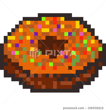 Cake and donut pixel art Cake and donut pixel art 106936828