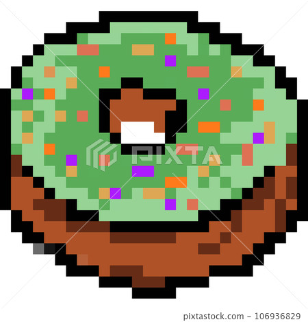 Cake and donut pixel art 106936829