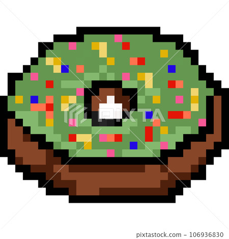 Cake and donut pixel art 106936830
