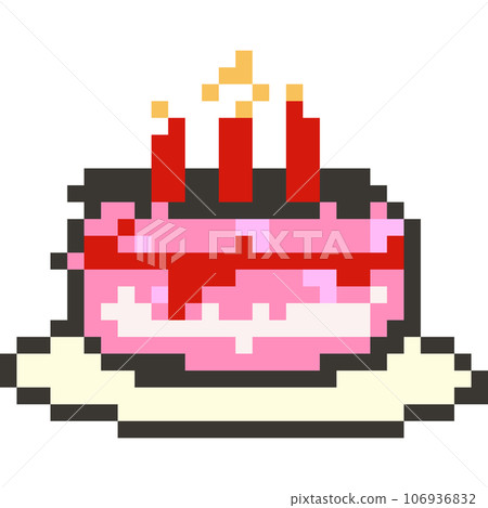 Cake and donut pixel art 106936832