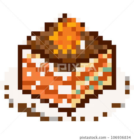 Cake and donut pixel art 106936834