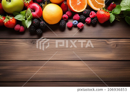 Fruits on a wooden table. Healthy lifestyle Fruits on a wooden table. Healthy lifestyle 106936853