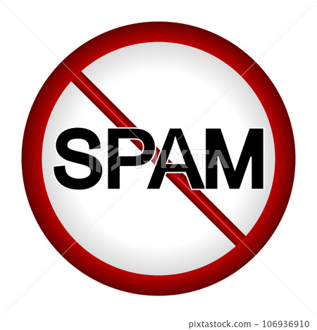 No spam sign on white background. Vector illustration. 106936910