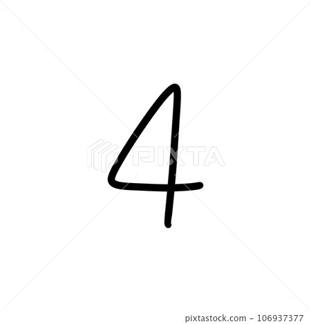 Number 4 font for decor 106937377