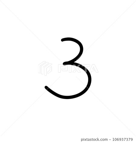 Number 3 font for decor 106937379