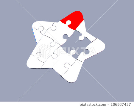 Missing puzzle piece in star jigsaw Missing puzzle piece in star jigsaw 106937437