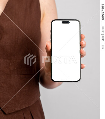 Business hand holding phone mockup, smartphone mock up 106937464