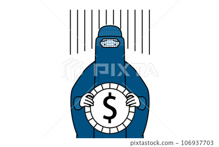 Image of foreign exchange losses and dollar depreciation, Muslim women in burkas 106937703