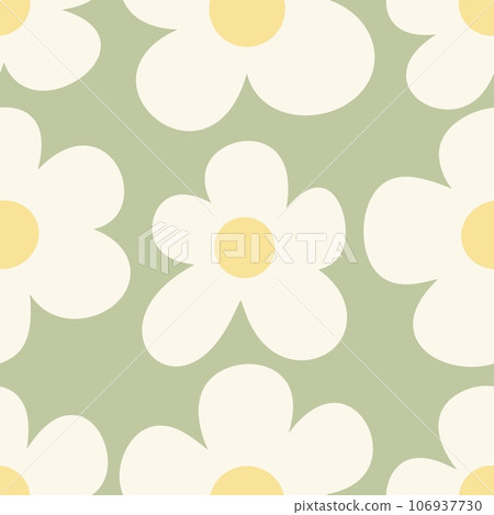 Seamless pattern with abstract minimal flowers.cute Floral spring and summer background. Perfect for fabric design, wallpaper, apparel. illustration 106937730
