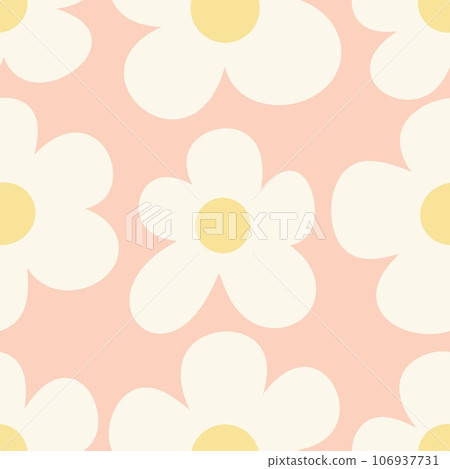 Seamless pattern with abstract minimal flowers.cute Floral spring and summer background. Perfect for fabric design, wallpaper, apparel. illustration 106937731
