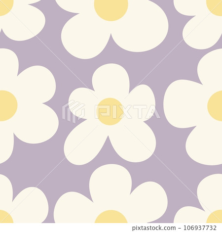 Seamless pattern with abstract minimal flowers.cute Floral spring and summer background. Perfect for fabric design, wallpaper, apparel. illustration 106937732