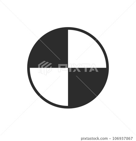 White and black circle divided into four parts - Track point image material for motion tracking - png 106937867