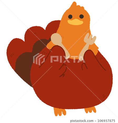 cute kawaii turkey thanksgiving cartoon watercolour  106937875