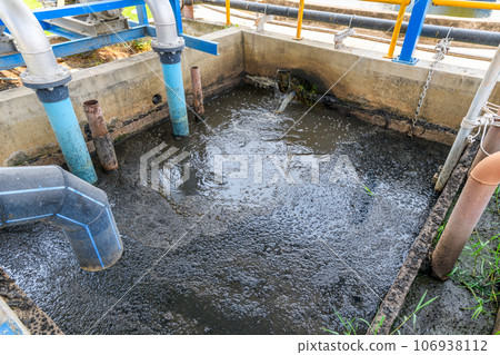 waste water pond in industrial plants. 106938112