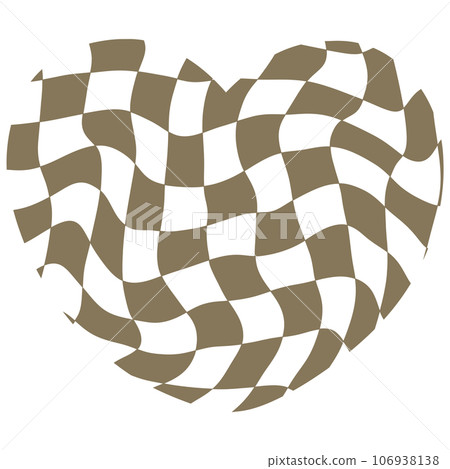 heart abstract check board groovy y2k retro cute kawaii pastel  106938138